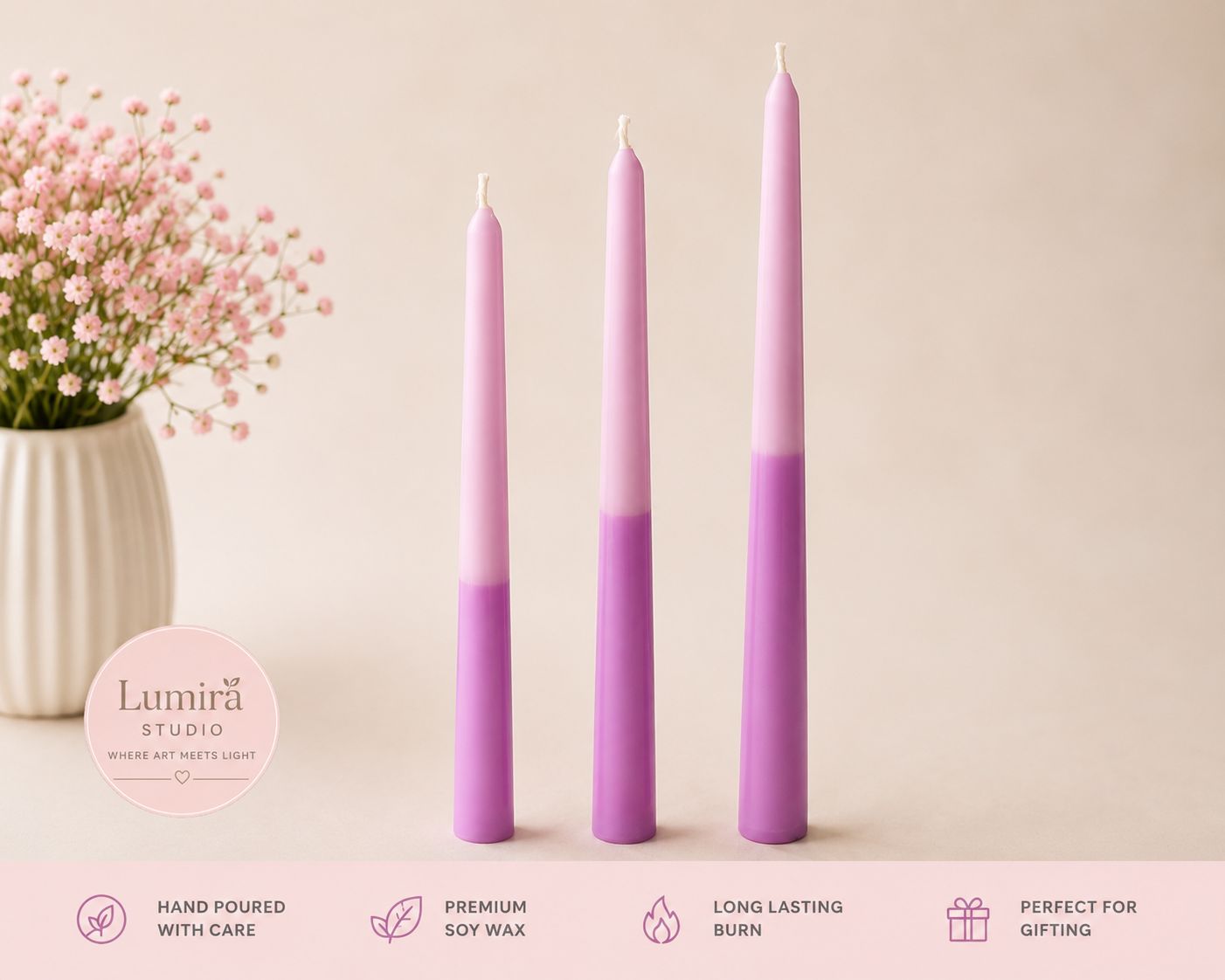 Ombre Taper Candle Collection