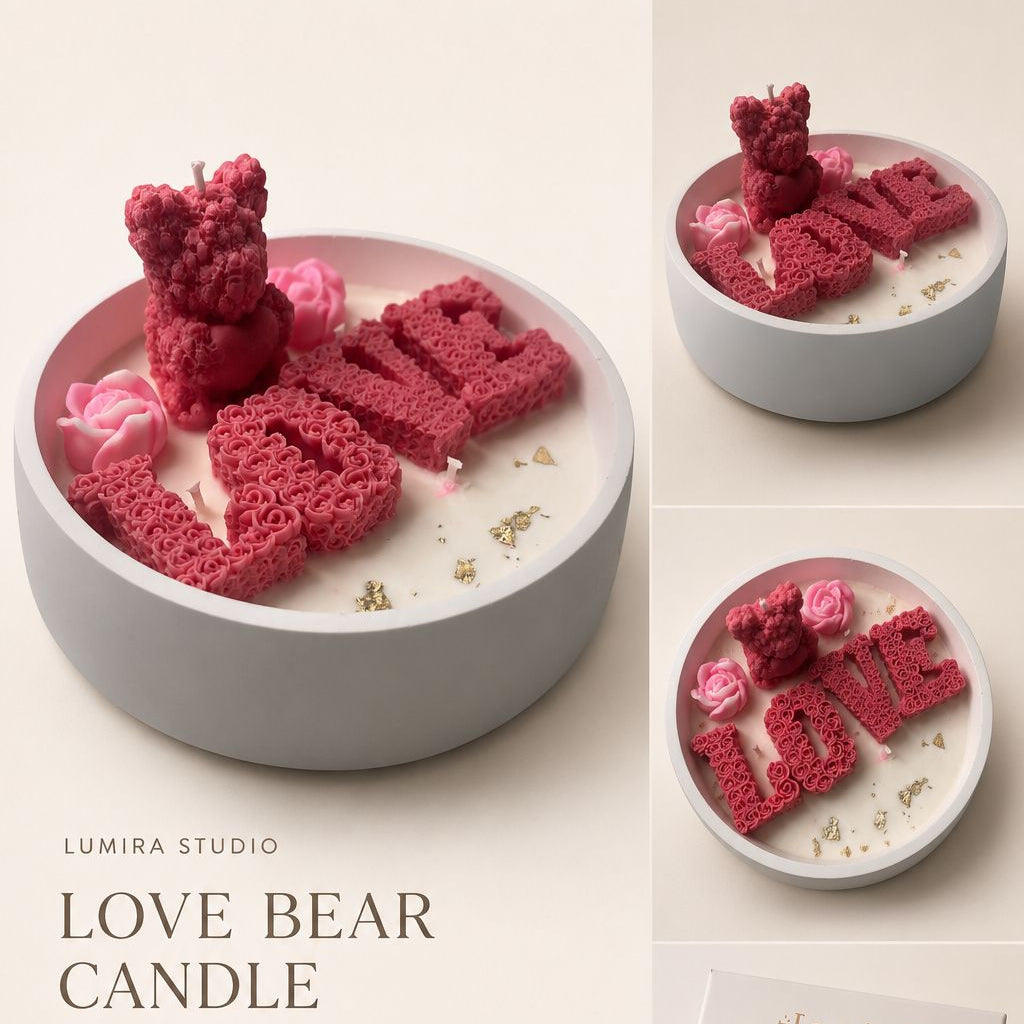 Love bear candle