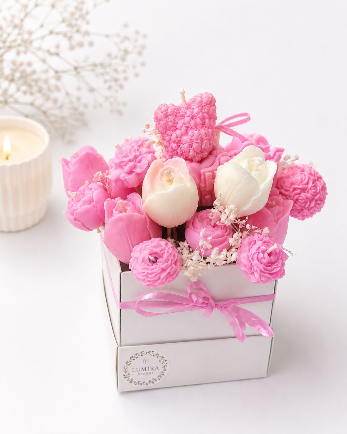 Blush Bloom Candle Bouquet